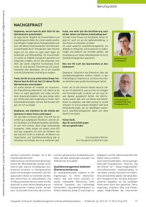 Vorschauseite 2: Gehen im Praxisalltag Hand in Hand Qualitätsmanagement und Gesundheitskompetenz