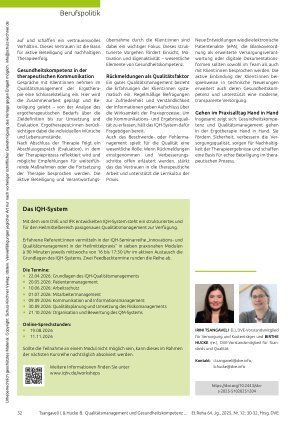Vorschauseite 3: Gehen im Praxisalltag Hand in Hand Qualitätsmanagement und Gesundheitskompetenz