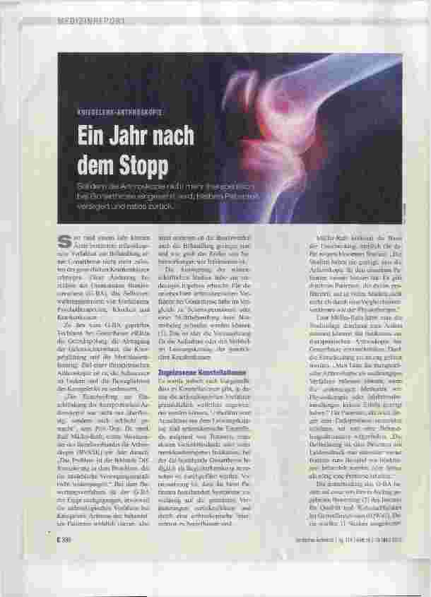 Vorschauseite 1: Ein Jahr nach dem Stopp