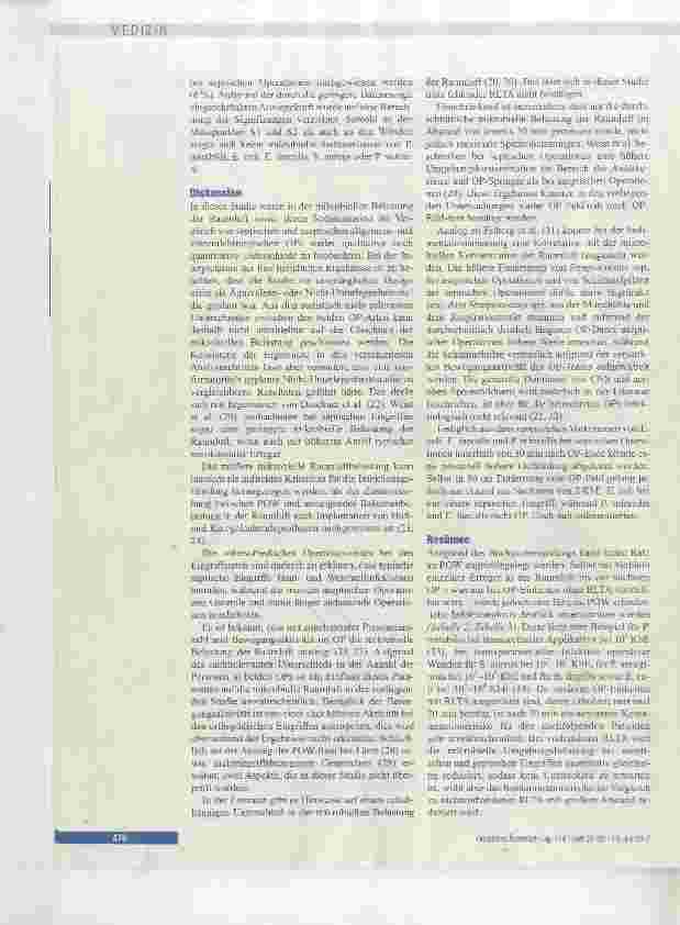 Vorschauseite 6: Mikrobielle Belastung in septischen und aseptischen Operationsräumen