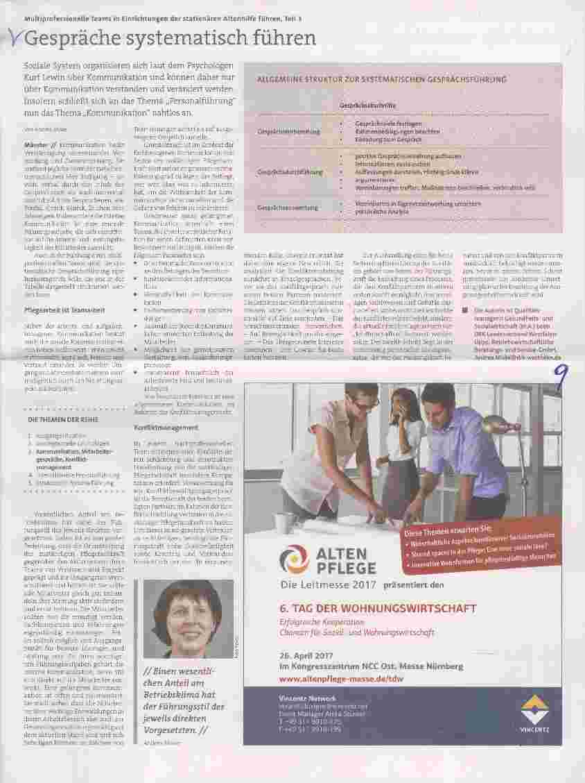 Vorschauseite 1: Multiprofessionelle Teams in Einrichtungen der stationären Altenhilfe führen, Teil 3VGespräche systematisch führen