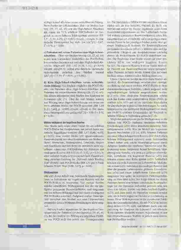 Vorschauseite 3: Kognitive Reserve und Risiko einer postoperativen kognitiven Dysfunktion