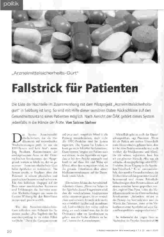 Vorschauseite 1: Fallstrick für Patienten