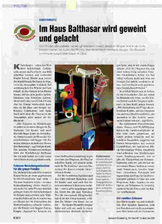 Vorschauseite 1: Im Haus Balthasar wird geweint und gelacht