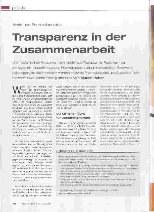 Vorschauseite 1: Transparenz in der Zusammenarbeit