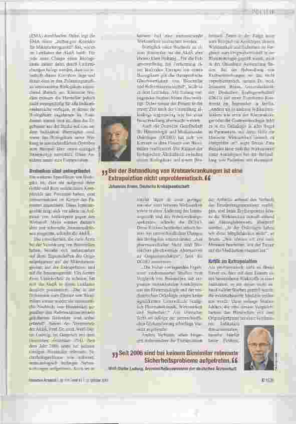 Vorschauseite 2: Diskussion um Verordnungszahlen
