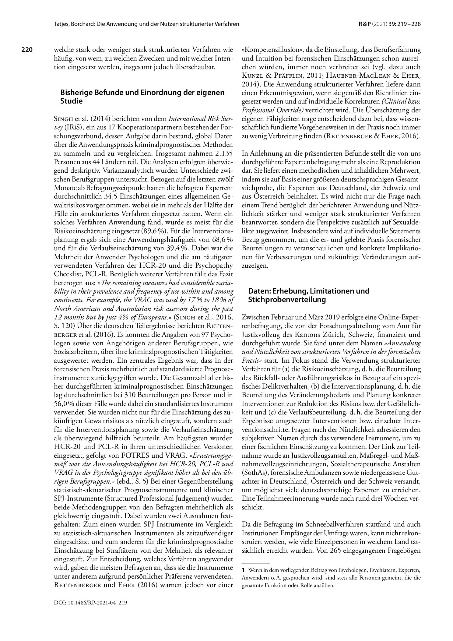 Vorschauseite 2: Die Anwendung und der Nutzen strukturierter Verfahren. Ein empirischer Blick in die forensische Praxis