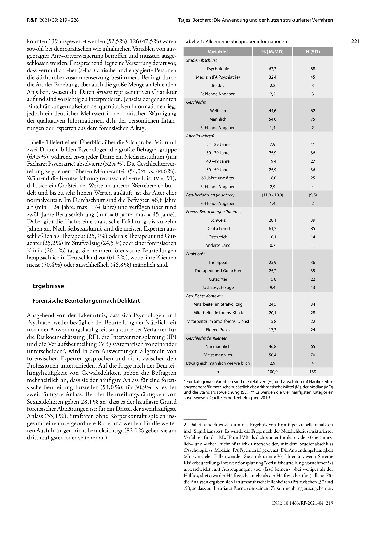 Vorschauseite 3: Die Anwendung und der Nutzen strukturierter Verfahren. Ein empirischer Blick in die forensische Praxis