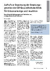 Vorschauseite 1: Aufruf zur Besetzung der Beratungsgremien der EU-Gesundheitsbehörde für Krisenvorsorge und -reaktion