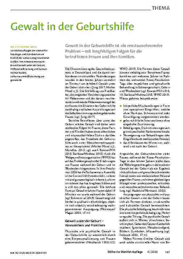 Vorschauseite 1: Gewalt in der Geburtshilfe