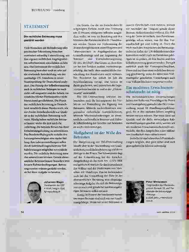 Vorschauseite 3: Justizministerium nimmt Betreuungsrecht unter die Lupe