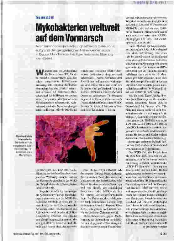 Vorschauseite 1: Mykobakterien weltweit auf dem Vormarsch