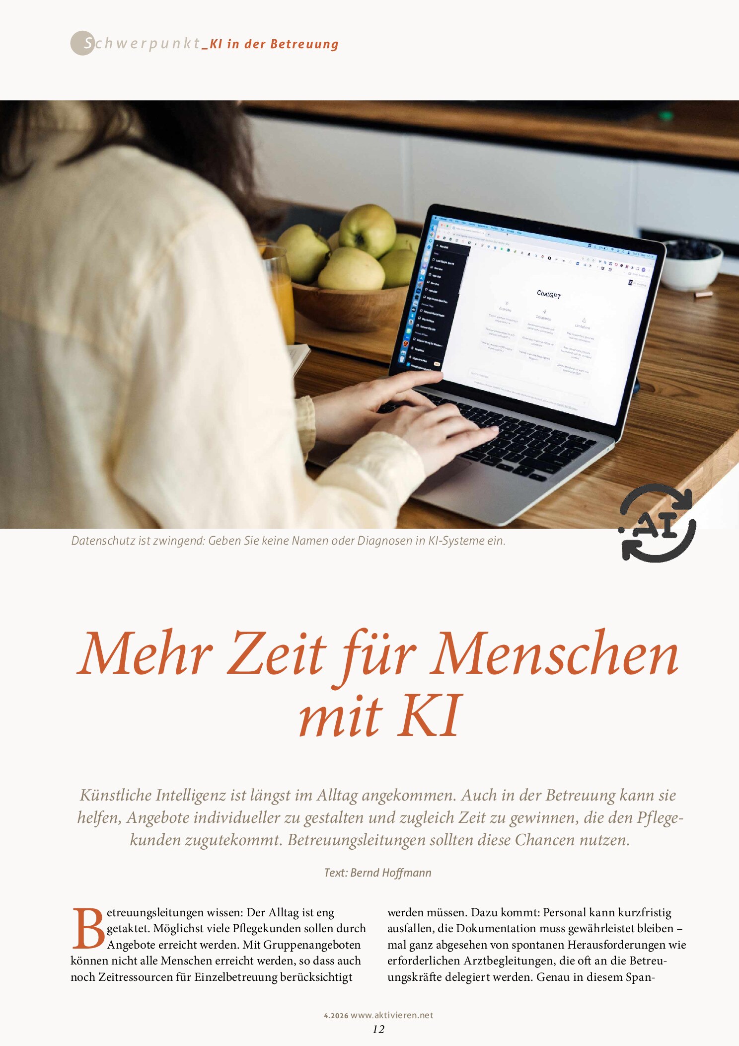 Vorschauseite 1: Mehr Zeit für Menschen mit KI