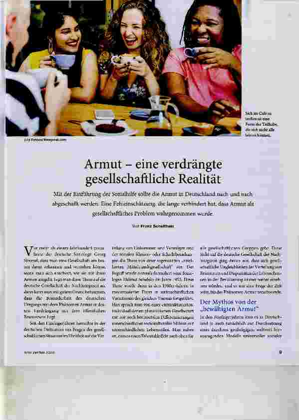 Vorschauseite 1: Armut eine verdrängte gesellschaftliche Realität