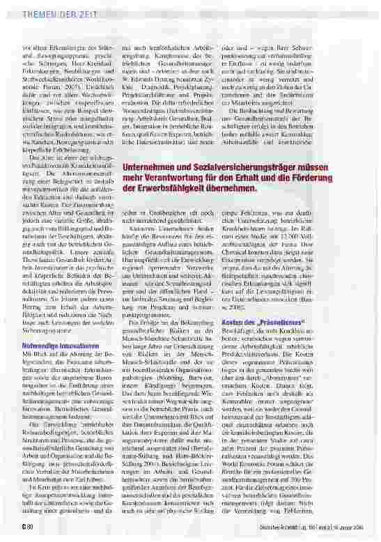 Vorschauseite 2: Lohnende Investition in die Gesundheit der Mitarbeiter