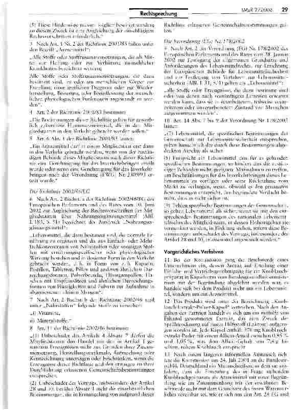 Vorschauseite 2: Knoblauchpräparat in Kapseln ist kein Arzneimittel (Kommission/Deutschland)