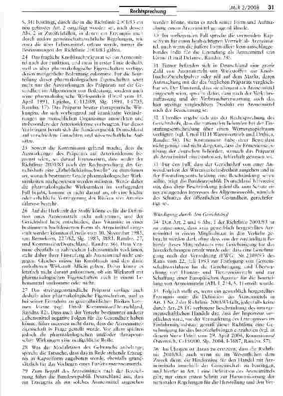 Vorschauseite 4: Knoblauchpräparat in Kapseln ist kein Arzneimittel (Kommission/Deutschland)