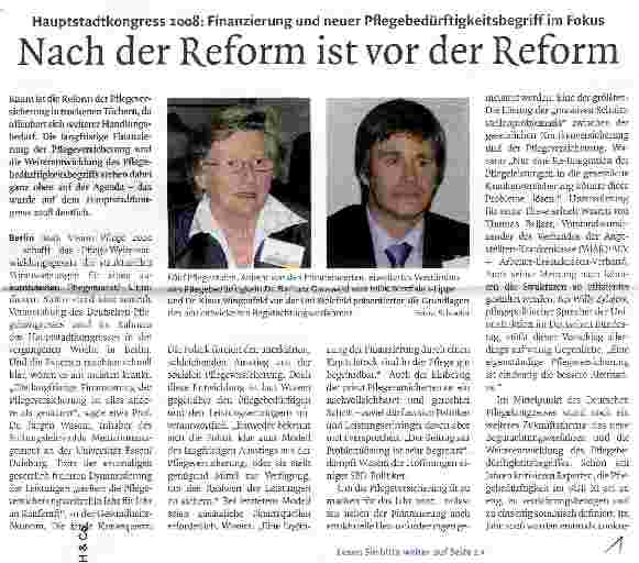 Vorschauseite 1: Nach der Reform ist vor der Reform