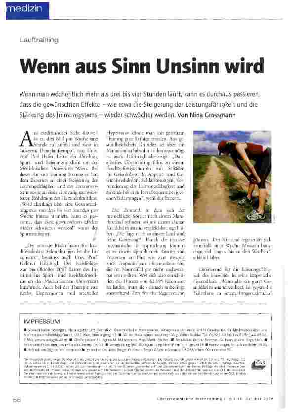Vorschauseite 1: Lauftraining Wenn aus Sinn Unsinn wird