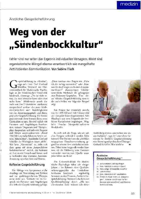 Vorschauseite 1: Weg von der „Sündenbockkultur