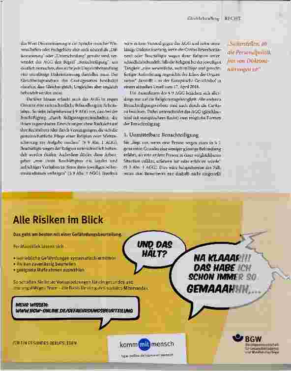 Vorschauseite 2: Diskriminierung (k)ein Thema für die Caritas?
