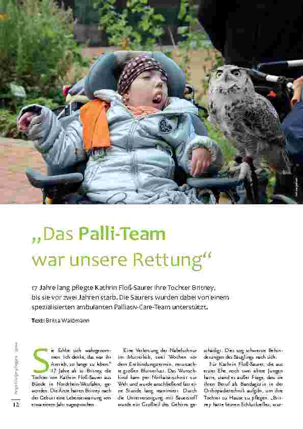 Vorschauseite 1: „Das Palli-Team war unsere Rettung“
