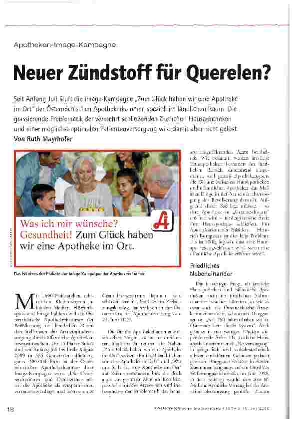Vorschauseite 1: Apotheken-Image-Kampagne: Neuer Zündstoff für Querelen?