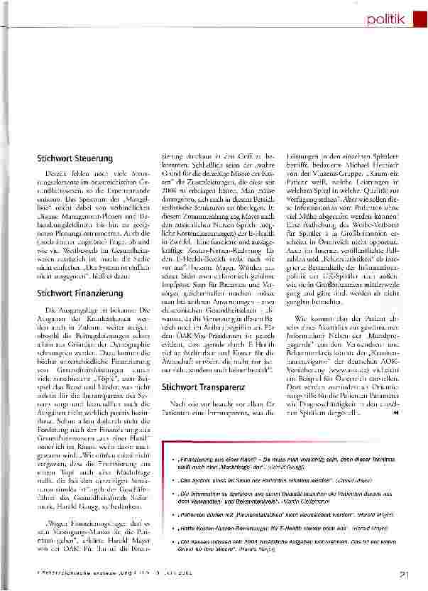 Vorschauseite 2: Erst neue Strukturen, dann erst Veränderungen?