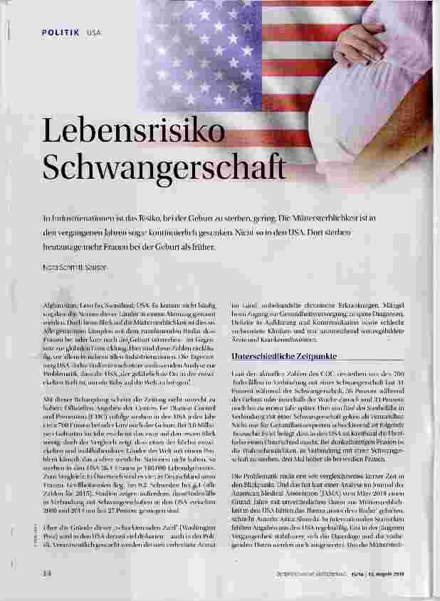 Vorschauseite 1: Lebensrisiko Schwangerschaft