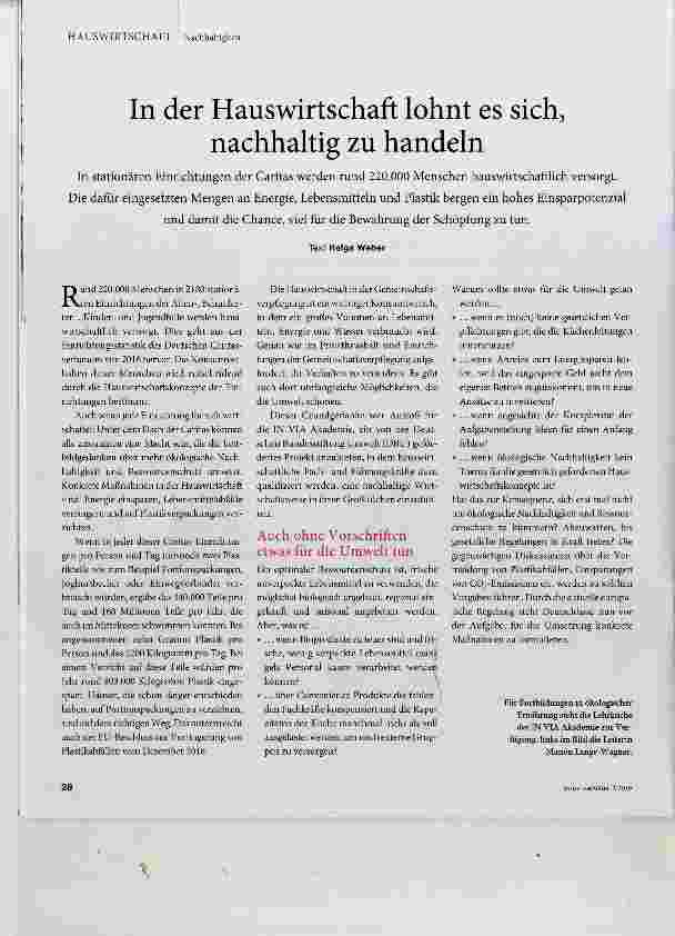 Vorschauseite 1: In der Hauswirtschaft lohnt es sich, nachhaltig zu handeln