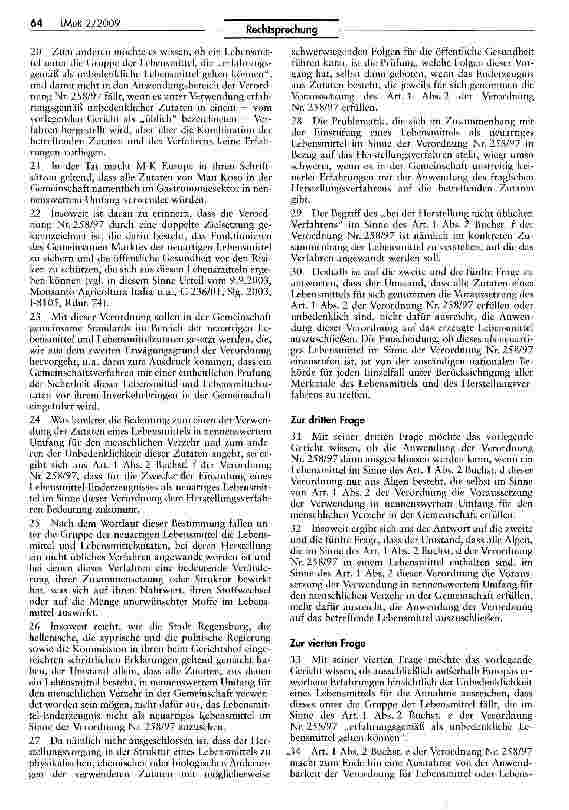 Vorschauseite 3: Inverkehrbringen neuartiger Lebensmittel und Lebensmittelzutaten