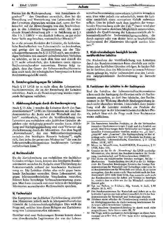 Vorschauseite 4: Die Leitsätze der deutschen Lebensmittelbuchkommission nach §§ 15, 16 LFGB - Transformation von Lebensmittelkunde in Lebensmittelrecht