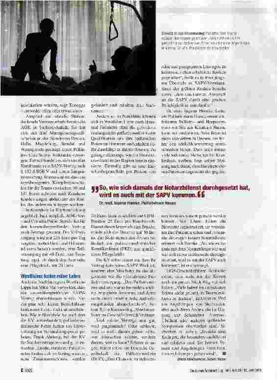 Vorschauseite 4: SPEZIALISIERTE AMBULANTE PALLIATIVVERSORGUNGEndlich gibt es Verträge - aber nicht unbedingt die richtigen