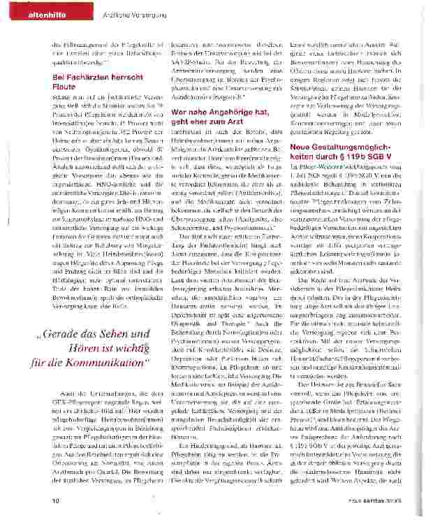 Vorschauseite 2: Facharztbesuche im Altenheim sind Mangelware