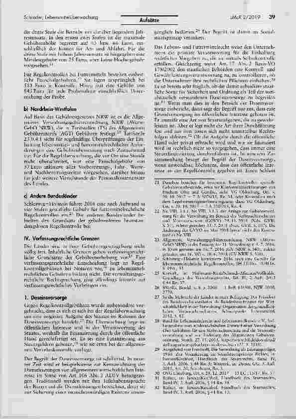 Vorschauseite 3: Gebühren für Regelkontrollen der Lebensmittelüberwachung