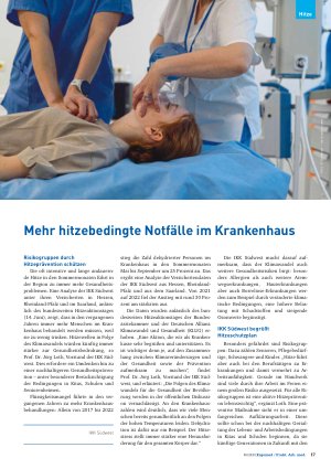 Vorschauseite 1: Mehr hitzebedingte Notfälle im Krankenhaus