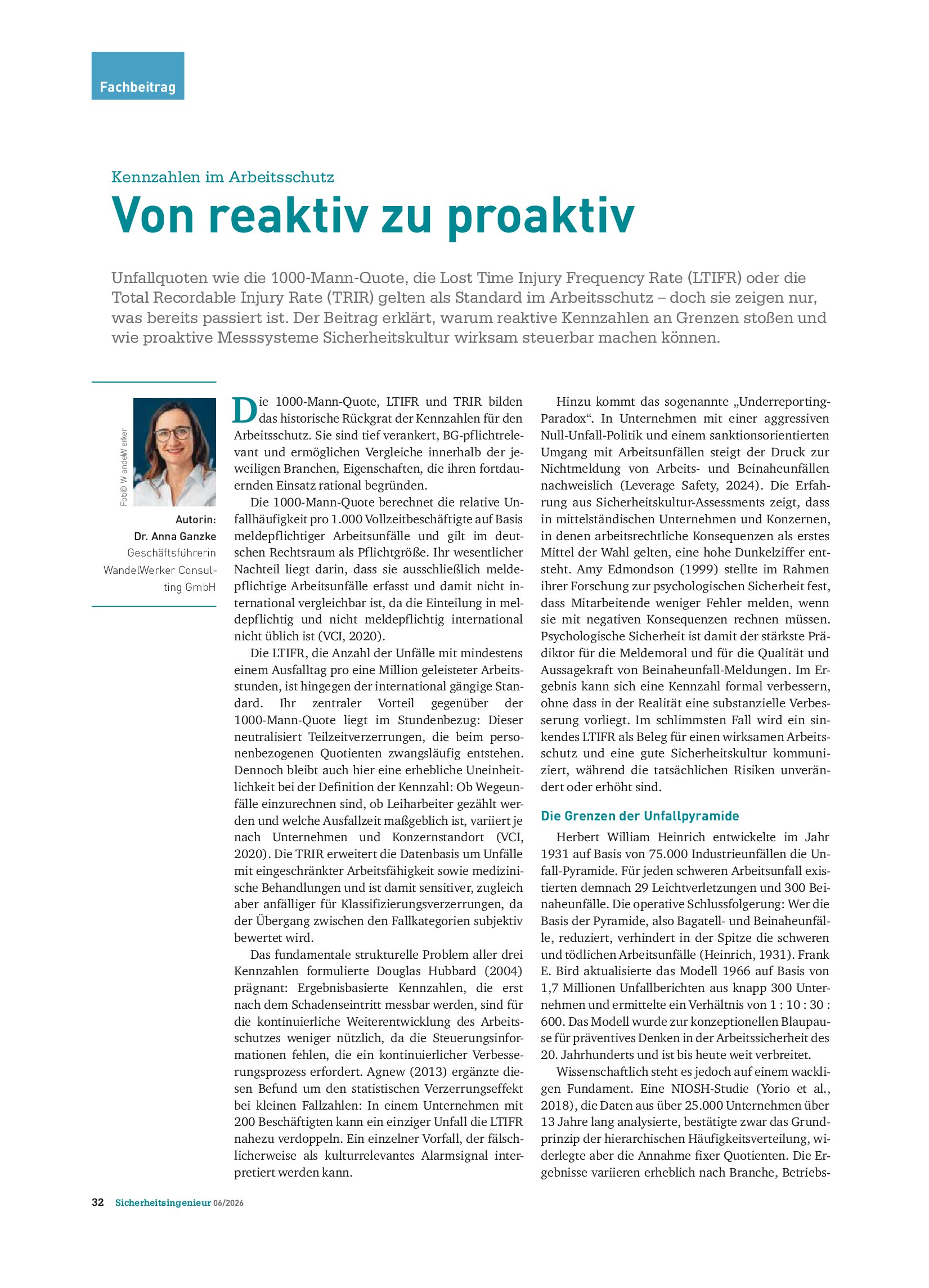 Vorschauseite 1: Kennzahlen im Arbeitsschutz: Von reaktiv zu proaktiv