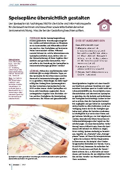 Vorschauseite 1: Speisepläne übersichtlich gestalten