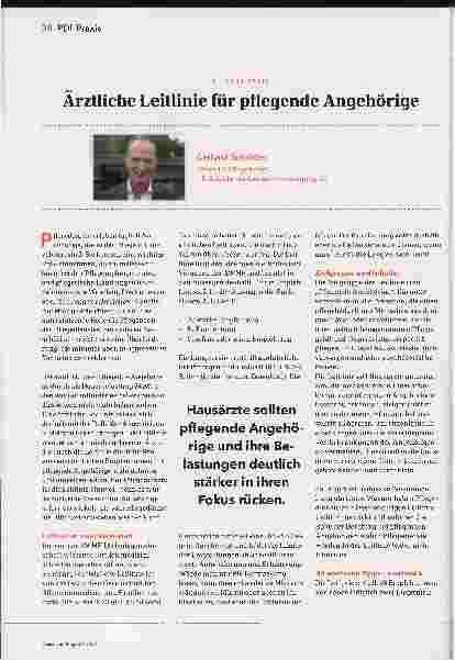 Vorschauseite 1: Ärztliche Leitlinie für pflegende Angehörige