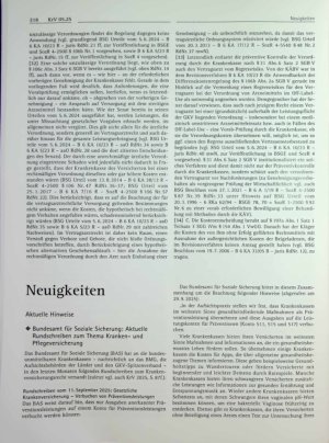 Vorschauseite 1: Bundesamt für Soziale Sicherung: Aktuelle Rundschreiben zum Thema Krankenund Pflegeversicherung