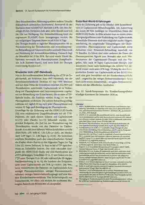 Vorschauseite 6: Von FMD bis aTTP: Bericht vom 21. Sanofi-Symposium für Krankenhausapotheker, Berlin, 9. November 2019