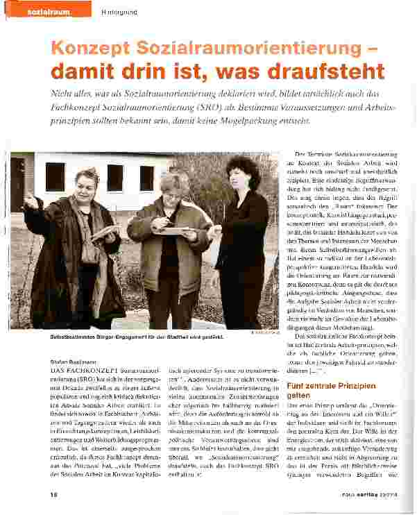 Vorschauseite 1: Konzept Sozialraumorientierung -damit drin ist, was draufsteht