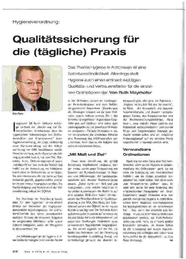 Vorschauseite 1: Qualitätssicherung für die (tägliche) Praxis