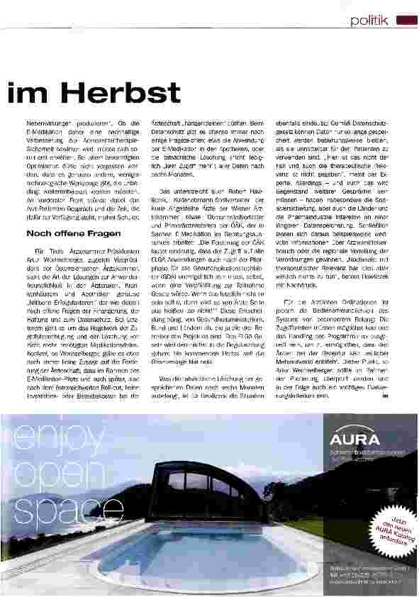 Vorschauseite 2: Pilotversuche starten im Herbst