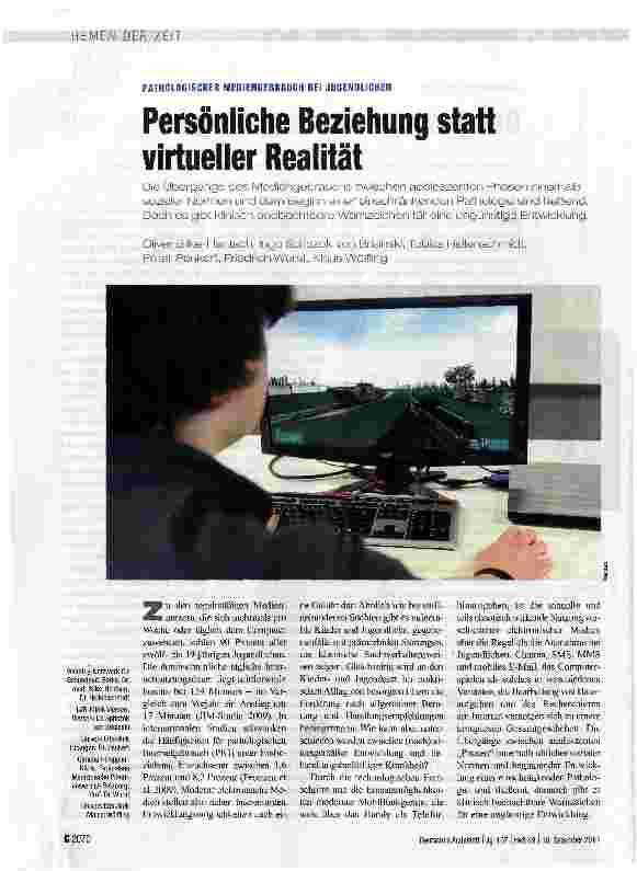 Vorschauseite 1: Persönliche Beziehung statt virtueller Realität