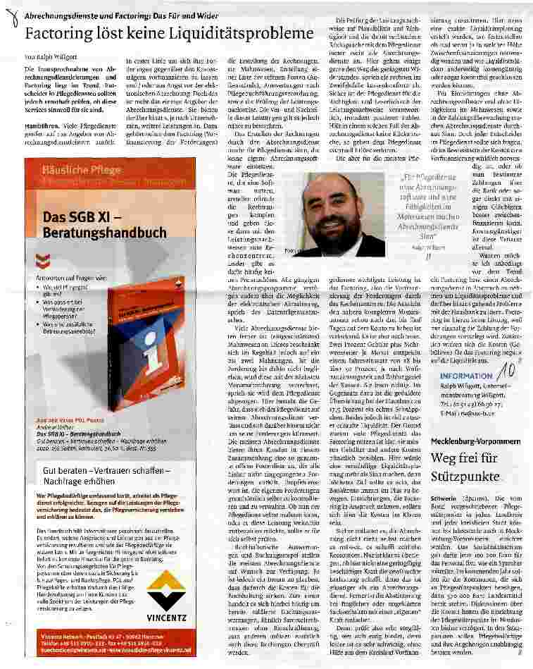 Vorschauseite 1: Abrechnungsdienste und Factoring: Das Für und WiderFactoring löst keine Liquiditätsprobleme