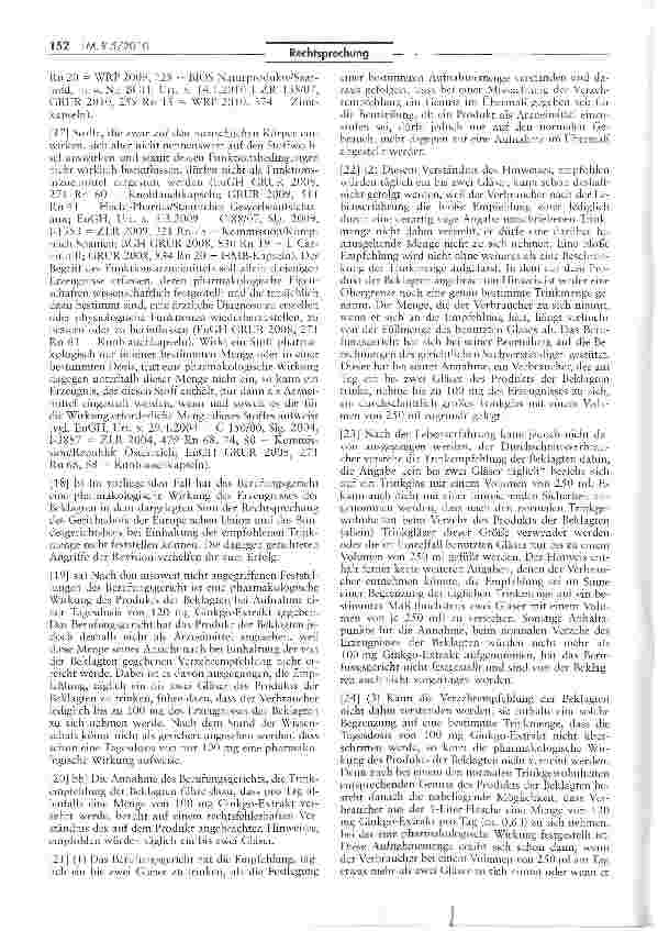 Vorschauseite 3: Unzulässigkeit von Ginkgo in Lebensmitteln