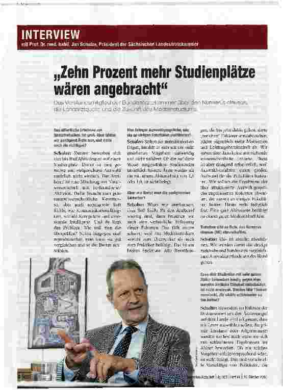 Vorschauseite 1: „Zehn Prozent mehr Studienplätze wären angebracht