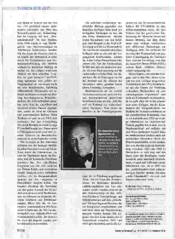 Vorschauseite 3: Die Sicht deutscher Emigrantenärzte auf die NS-„Rassenhygiene