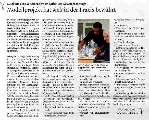 Vorschauseite 1: Modellprojekt hat sich in der Praxis bewährt